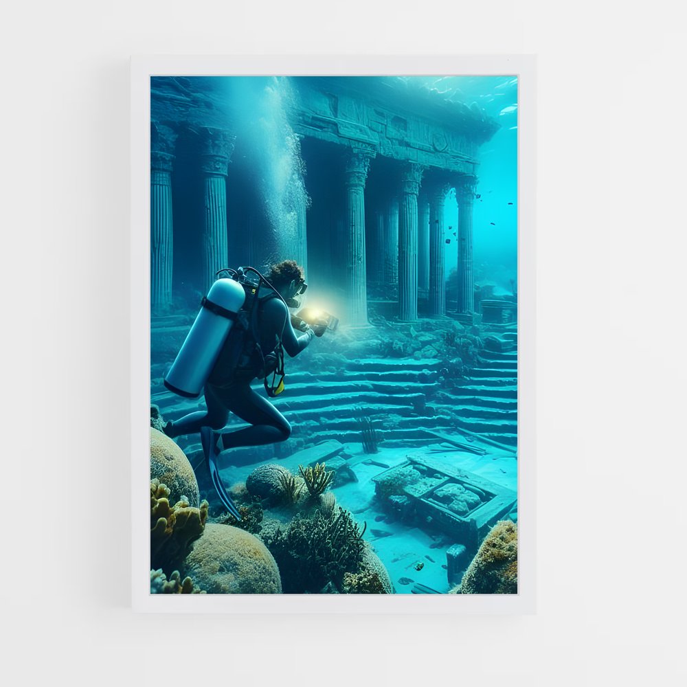 Poster La Cité Engloutie – affiche Plongeon depuis une plateforme (vue 3)